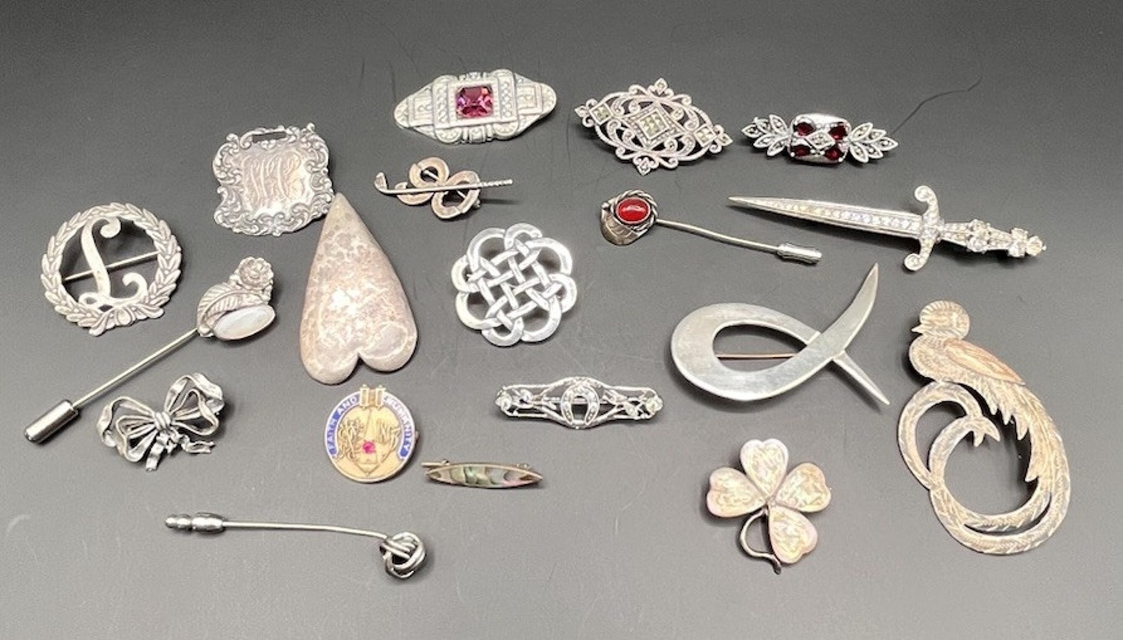 Lot Of Sterling Silver Brooches Pins Vintage As Is Craft Art Jewelry Making Lot
